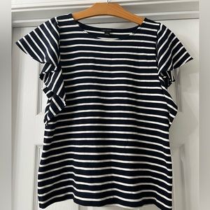 Ann Taylor Navy and White Striped Top size small